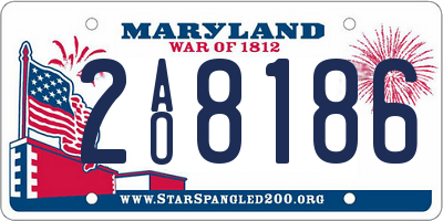 MD license plate 2AO8186