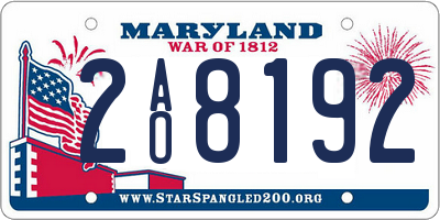 MD license plate 2AO8192