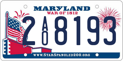 MD license plate 2AO8193
