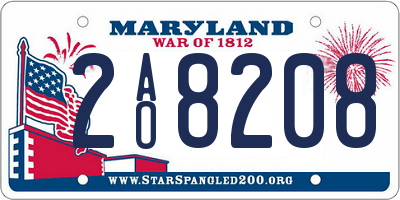 MD license plate 2AO8208