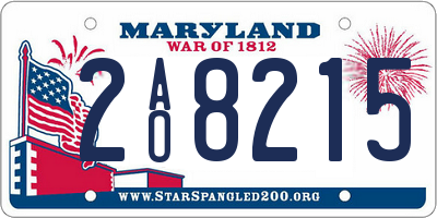MD license plate 2AO8215