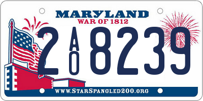 MD license plate 2AO8239
