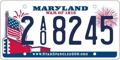MD license plate 2AO8245