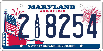MD license plate 2AO8254