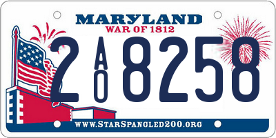MD license plate 2AO8258