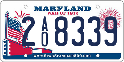 MD license plate 2AO8339