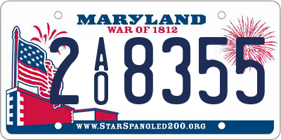 MD license plate 2AO8355