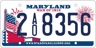 MD license plate 2AO8356