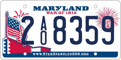 MD license plate 2AO8359