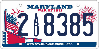 MD license plate 2AO8385