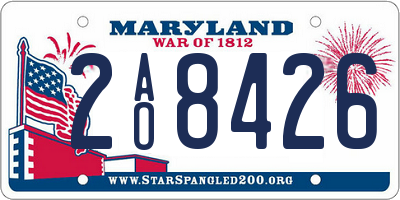 MD license plate 2AO8426