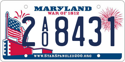 MD license plate 2AO8431