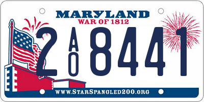 MD license plate 2AO8441