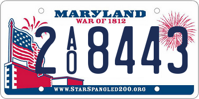 MD license plate 2AO8443