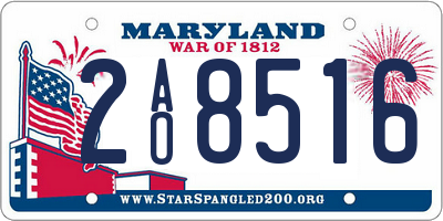 MD license plate 2AO8516