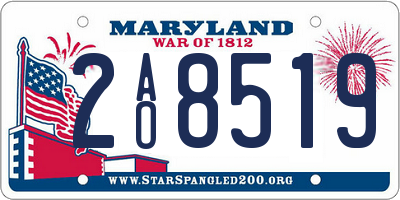 MD license plate 2AO8519