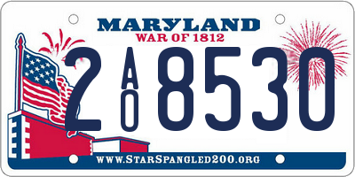 MD license plate 2AO8530