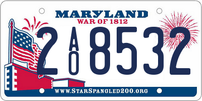 MD license plate 2AO8532