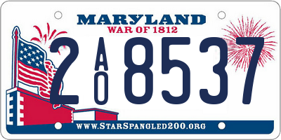 MD license plate 2AO8537