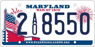 MD license plate 2AO8550