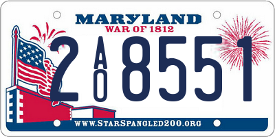 MD license plate 2AO8551