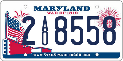 MD license plate 2AO8558