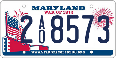 MD license plate 2AO8573