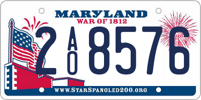 MD license plate 2AO8576