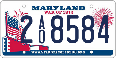 MD license plate 2AO8584