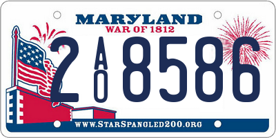 MD license plate 2AO8586