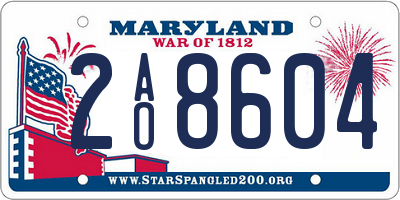 MD license plate 2AO8604