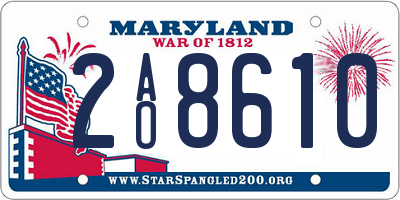 MD license plate 2AO8610