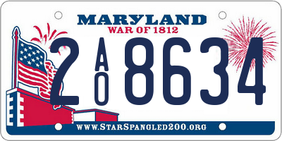 MD license plate 2AO8634