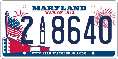 MD license plate 2AO8640