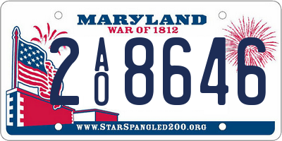MD license plate 2AO8646