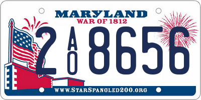 MD license plate 2AO8656