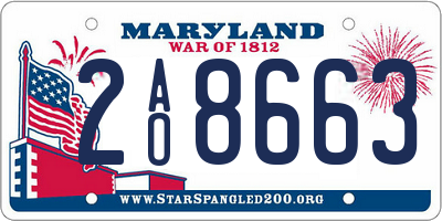 MD license plate 2AO8663