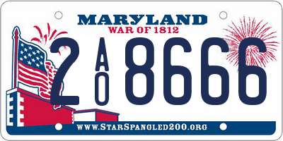 MD license plate 2AO8666
