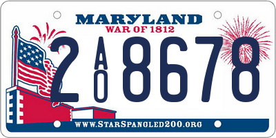 MD license plate 2AO8678