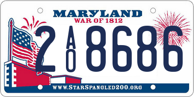 MD license plate 2AO8686