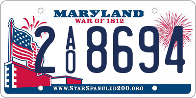 MD license plate 2AO8694
