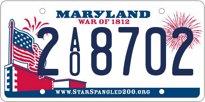 MD license plate 2AO8702