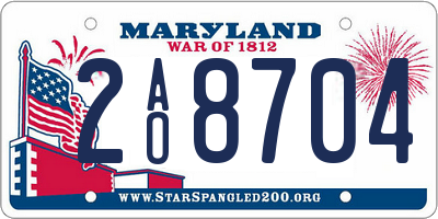 MD license plate 2AO8704