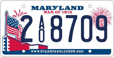 MD license plate 2AO8709