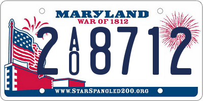 MD license plate 2AO8712