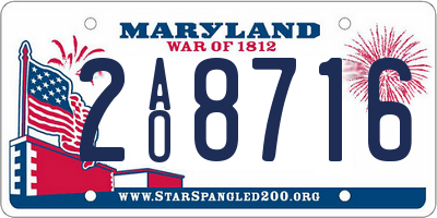 MD license plate 2AO8716