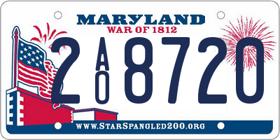 MD license plate 2AO8720