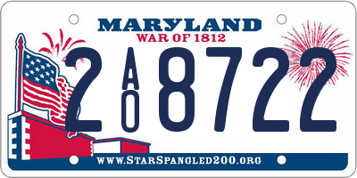 MD license plate 2AO8722