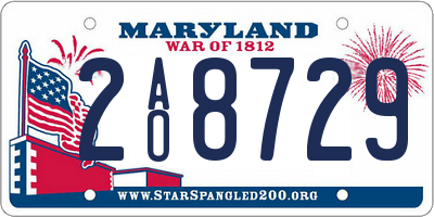 MD license plate 2AO8729