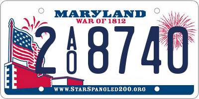 MD license plate 2AO8740